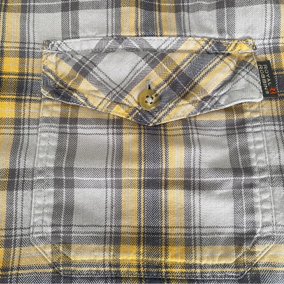 Royal Robbins Men’s Yellow Light Gray & Black XXL Flannel Shirt - Picture 5 of 7